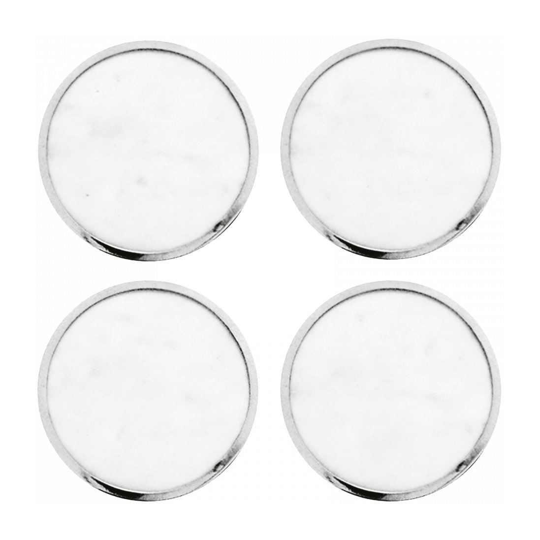 hilke collection dessous de verre hilke collection lot de 4 marbre blanc-laiton nickelé