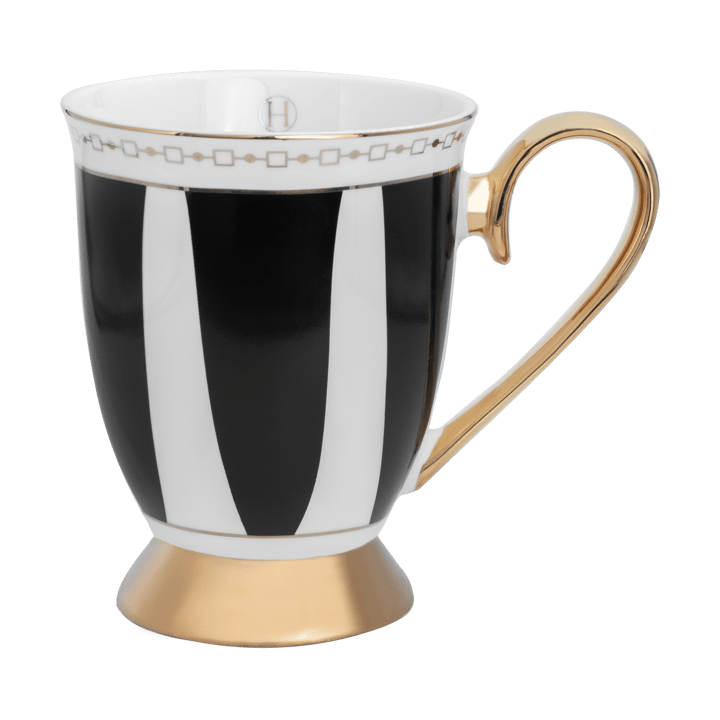 Mug Strisce Nero 28 cl - Noir-blanc-doré - Hilke Collection