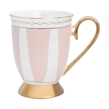 Mug Strisce Rosa 28 cl - Rose-blanc-or - Hilke Collection