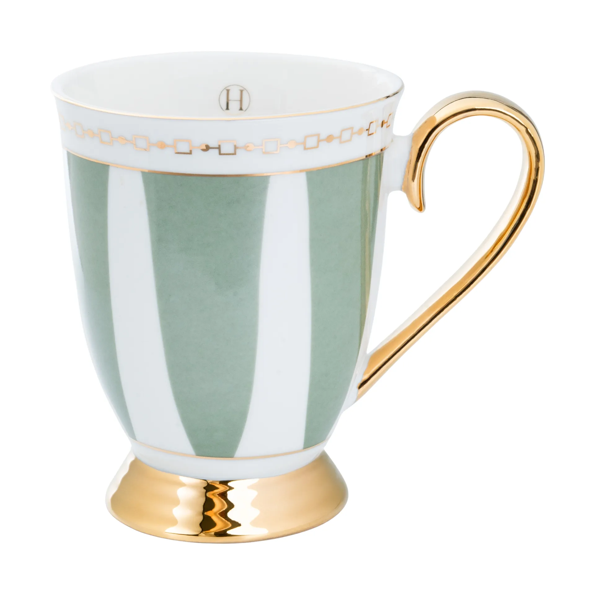 Mug Strisce Salvia, 28 cl Hilke Collection