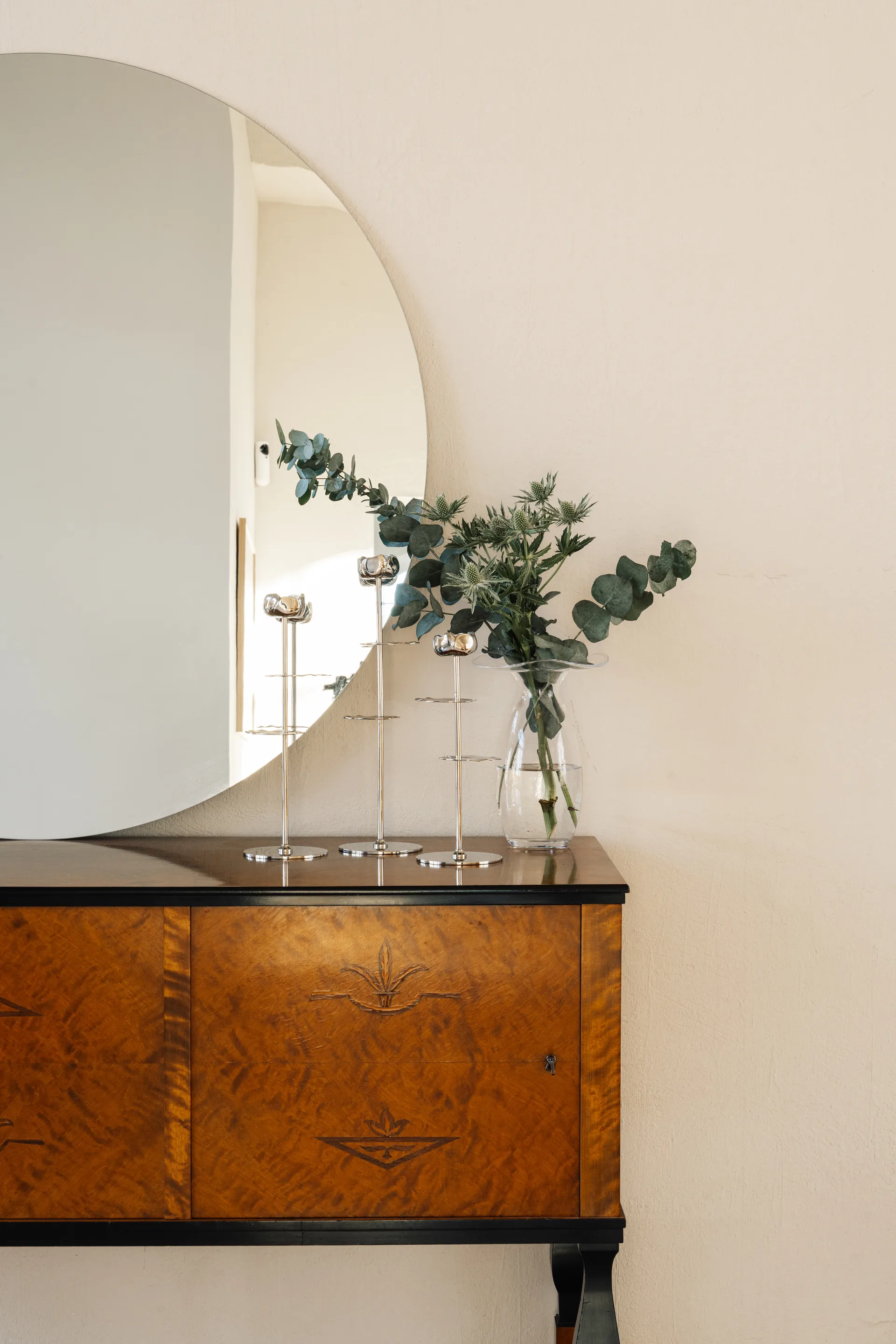 Ninfea Alta bougeoir 30 cm, Laiton nickelé Hilke Collection