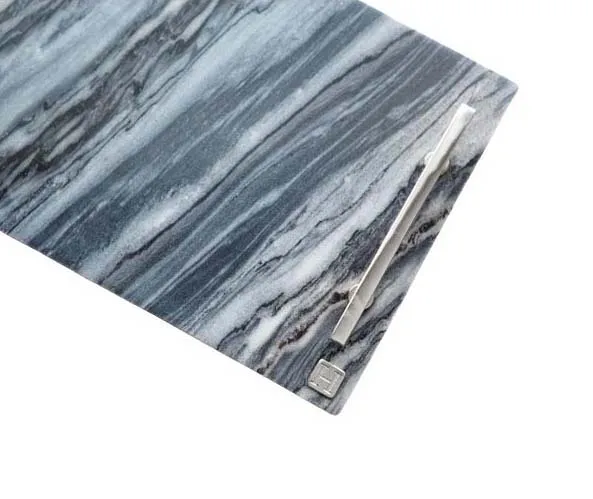 Plateau Hilke Collection 40,5x25,5 cm, Gris Marbre-laiton nickelé Hilke Collection