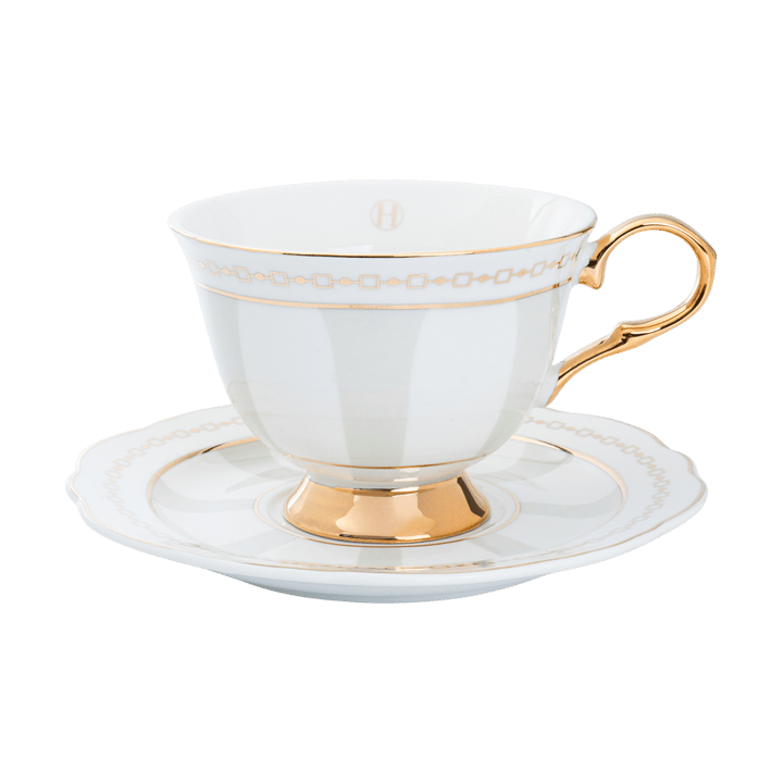 Tasse avec sous-tasse Strisce Tortora - 22 cl - Hilke Collection