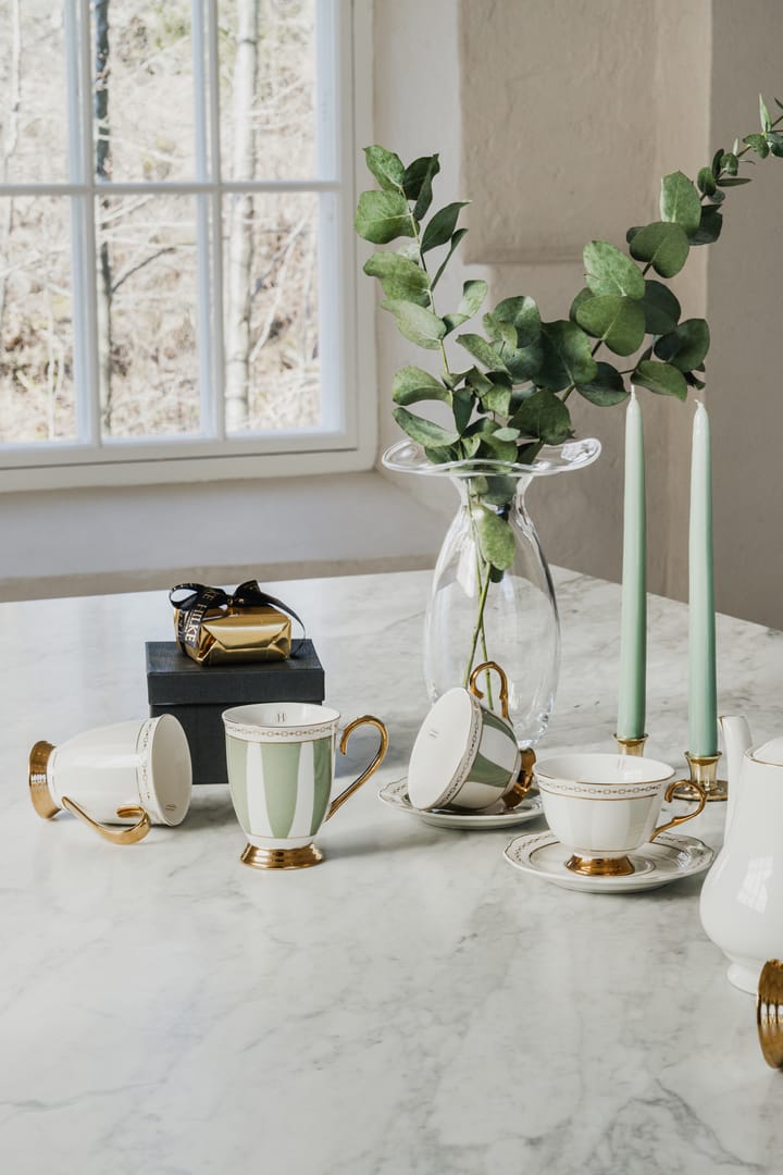 Tasse avec sous-tasse Strisce Tortora, 22 cl Hilke Collection