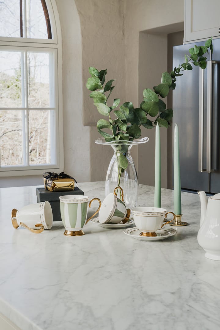 Tasse avec sous-tasse Strisce Tortora, 22 cl Hilke Collection