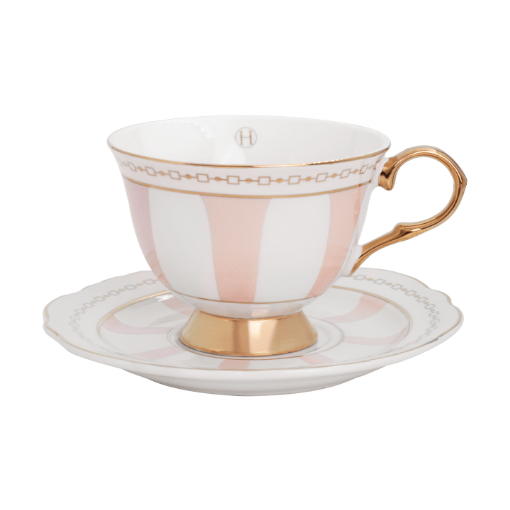 Tasse Strisce Rosa avec soucoupe - 22 cl - Hilke Collection