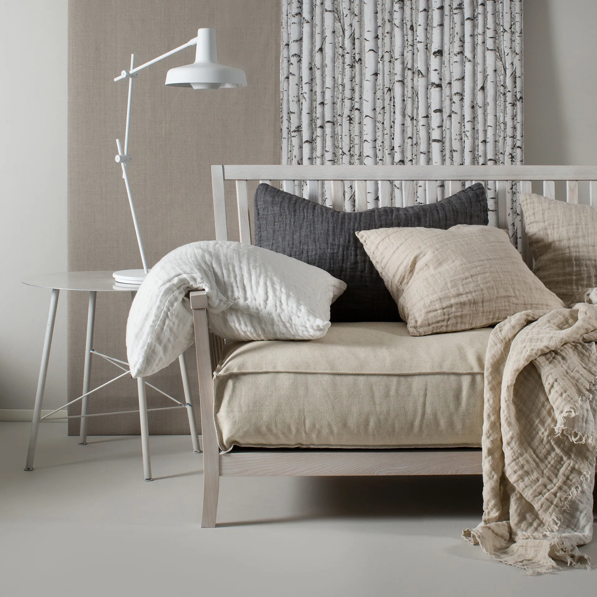 Housse de coussin Hannelin 50x50cm, blanc Himla