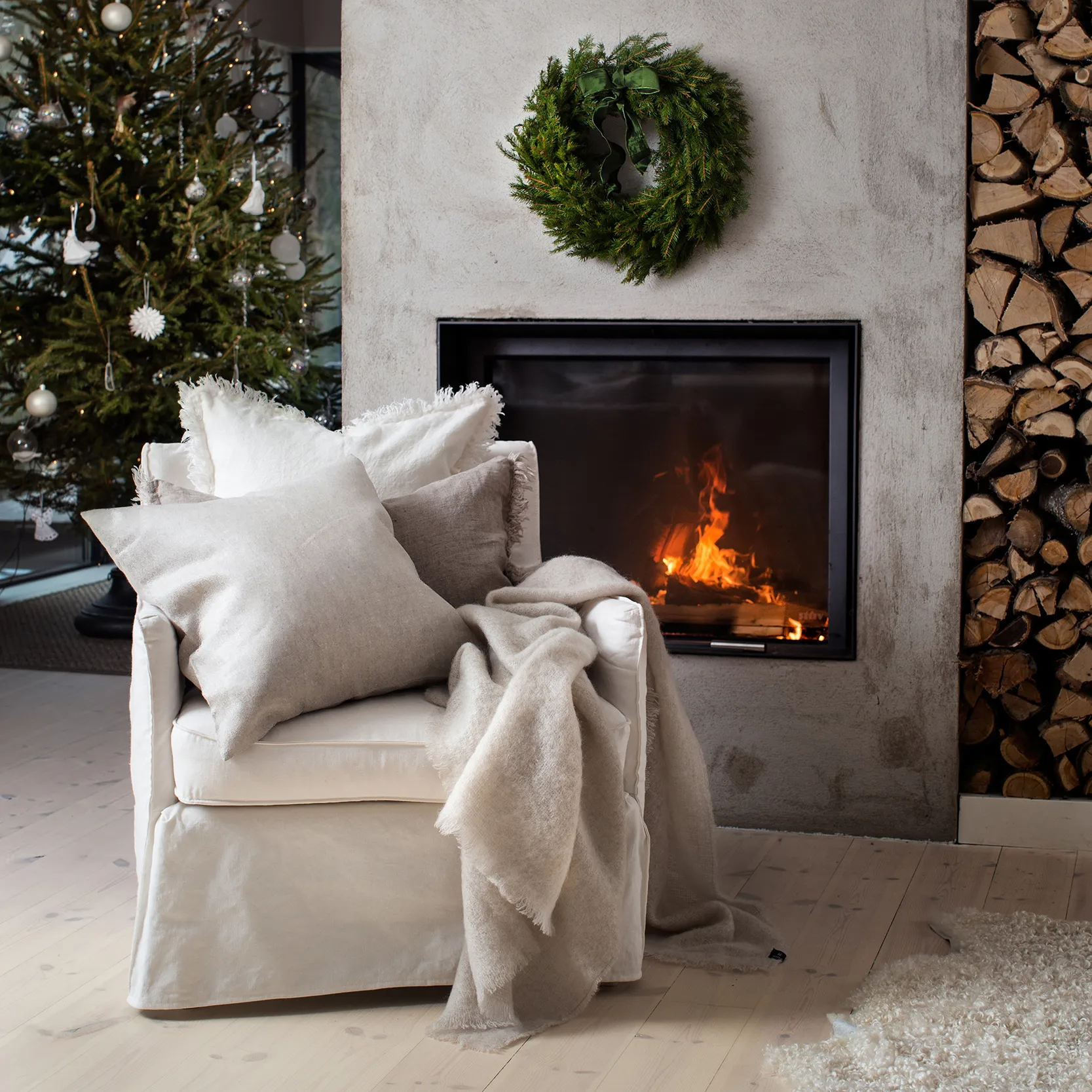 Housse de coussin Merlin 50x50 cm, Off-white (blanc) Himla