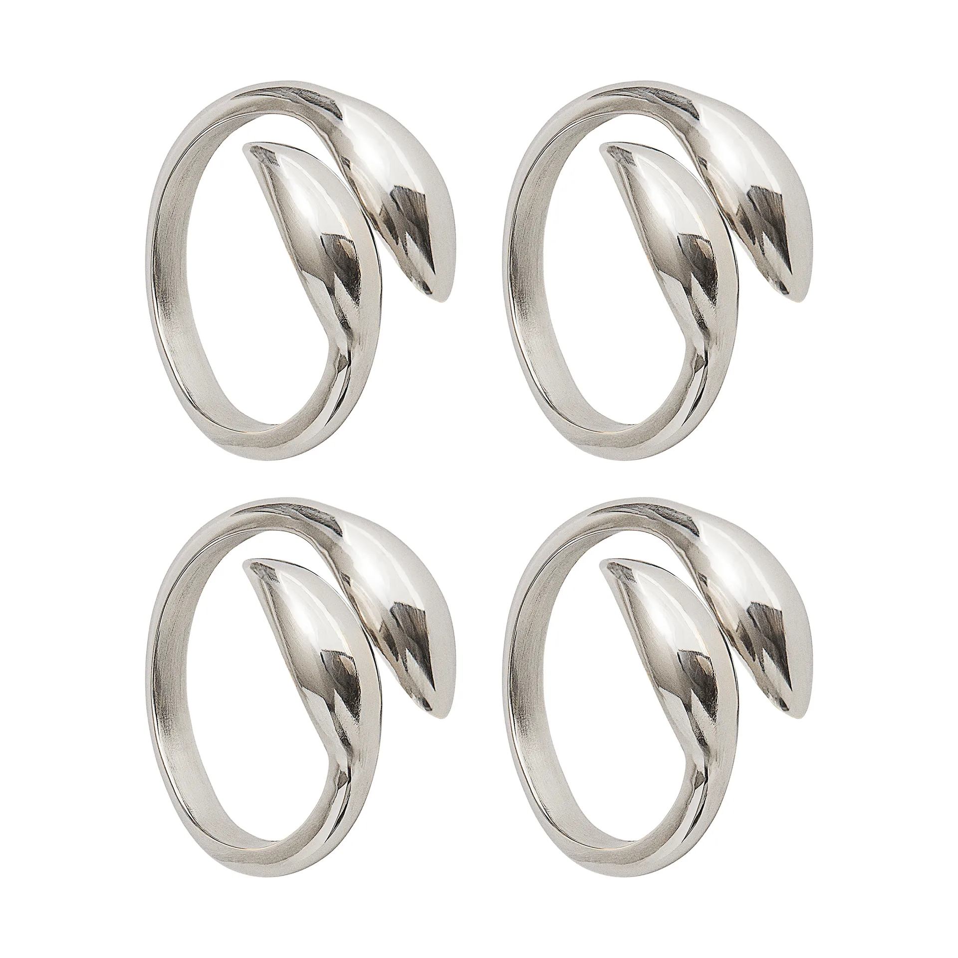 Inverness anneau de serviette, Argent, lot de 4 Himla