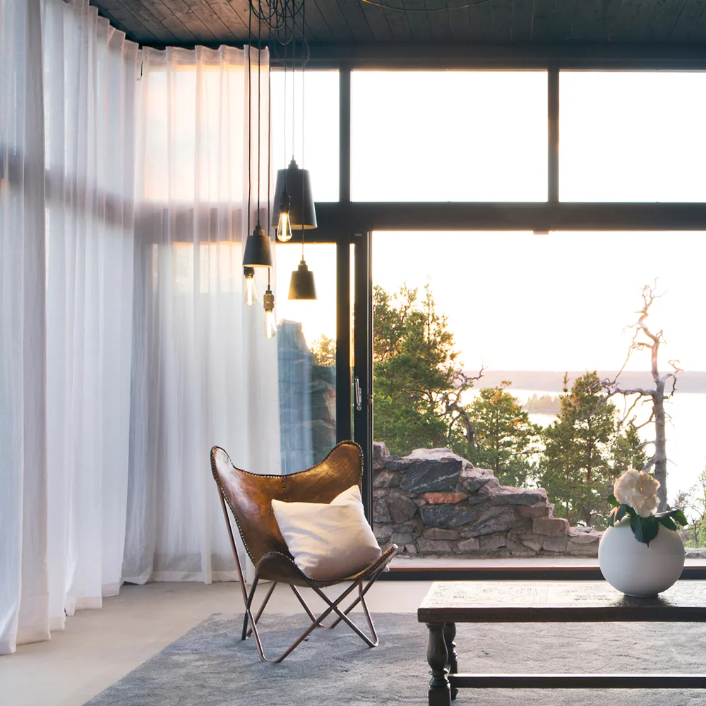 Rideau avec bande de pliage Sunshine 140 x 290cm, Blanc Himla