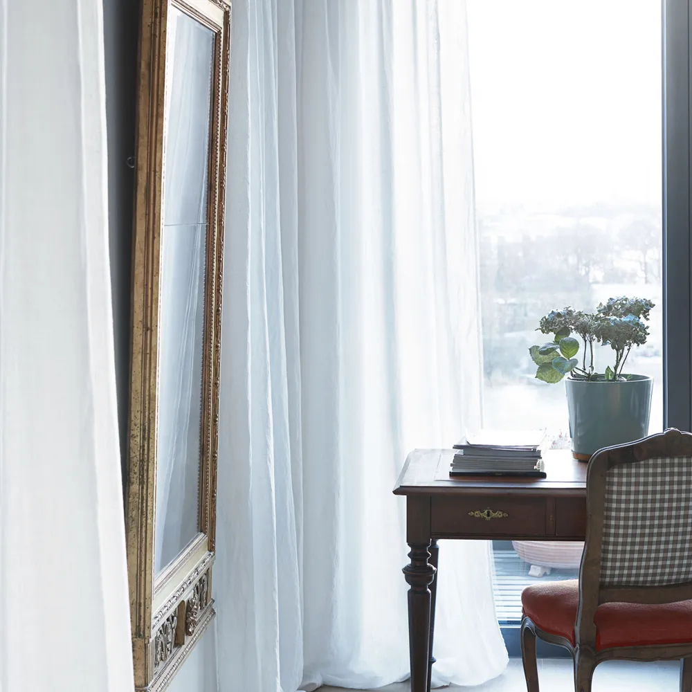 Rideau avec bande de pliage Sunshine 140 x 290cm, Blanc Himla