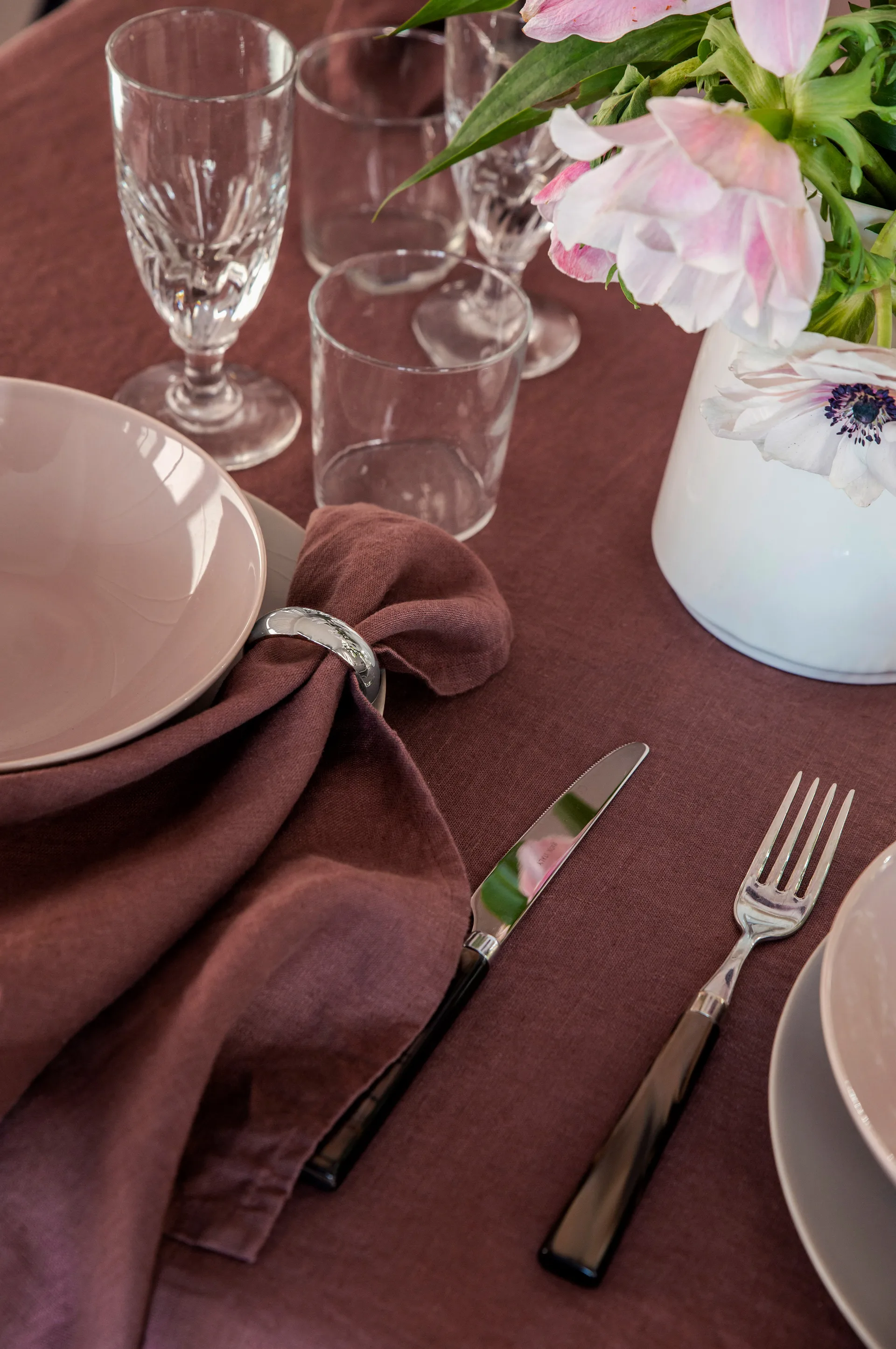 Rond de serviette Monaco Ø4 cm 4-pack, Argent Himla