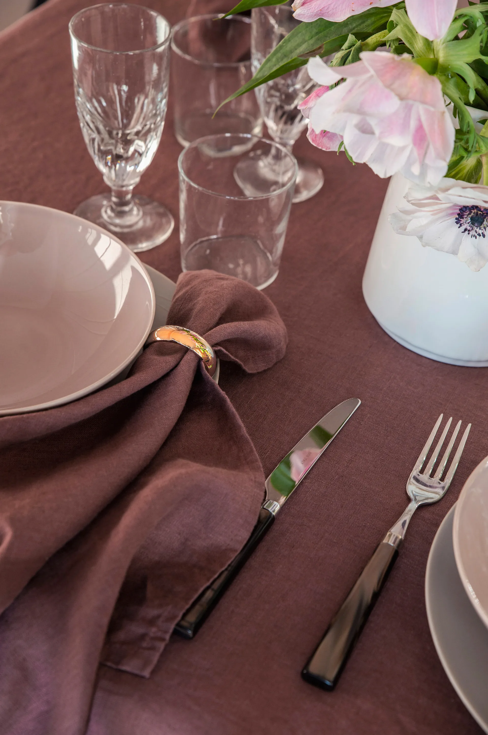 Rond de serviette Monaco Ø4 cm 4-pack, Laiton Himla