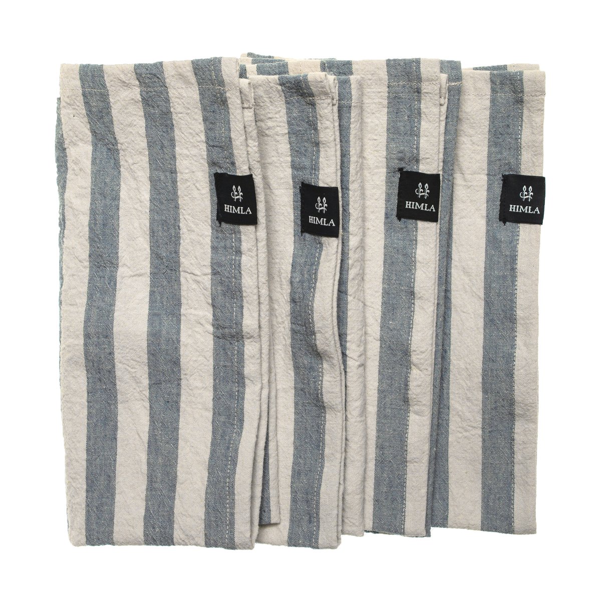 Himla Serviette en tissu Riviera 45x45 cm, lot de 4 Azur