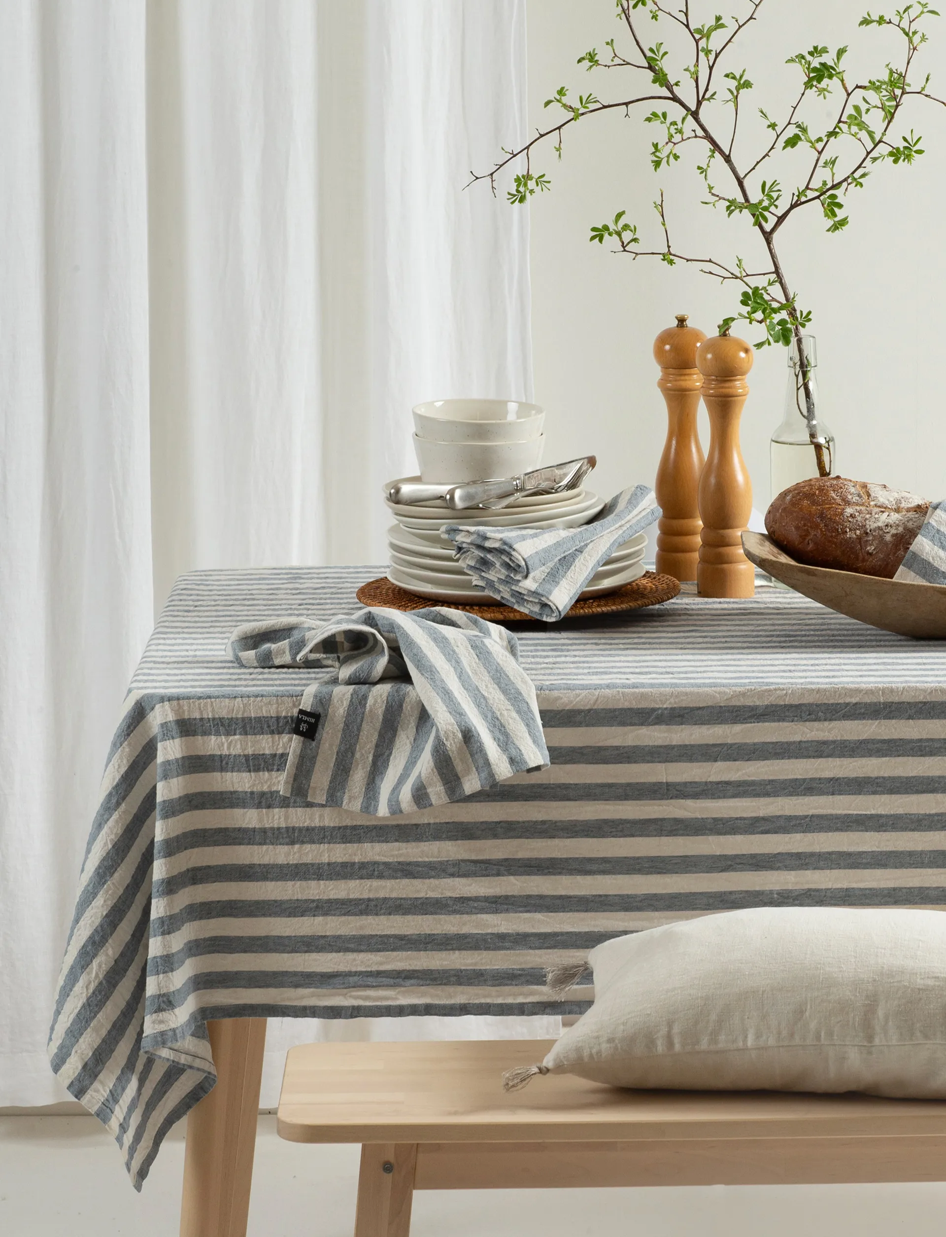 Serviette en tissu Riviera 45x45 cm, lot de 4, Azur Himla