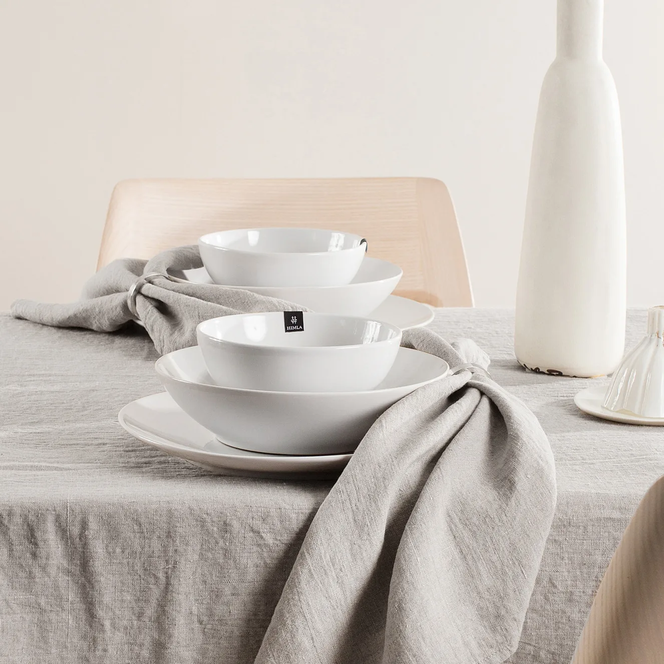 Serviette Sunshine lot de 4, Ash (gris clair) Himla