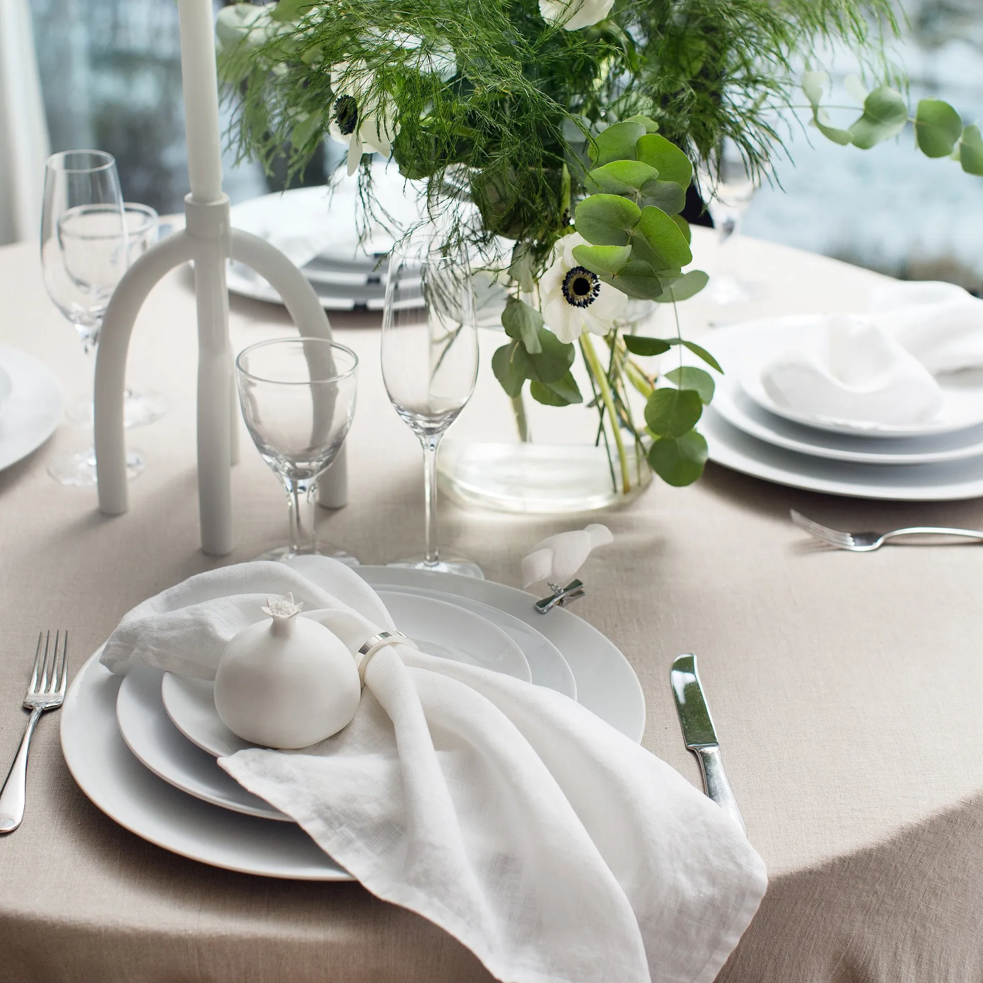 Serviette Sunshine lot de 4, blanc Himla