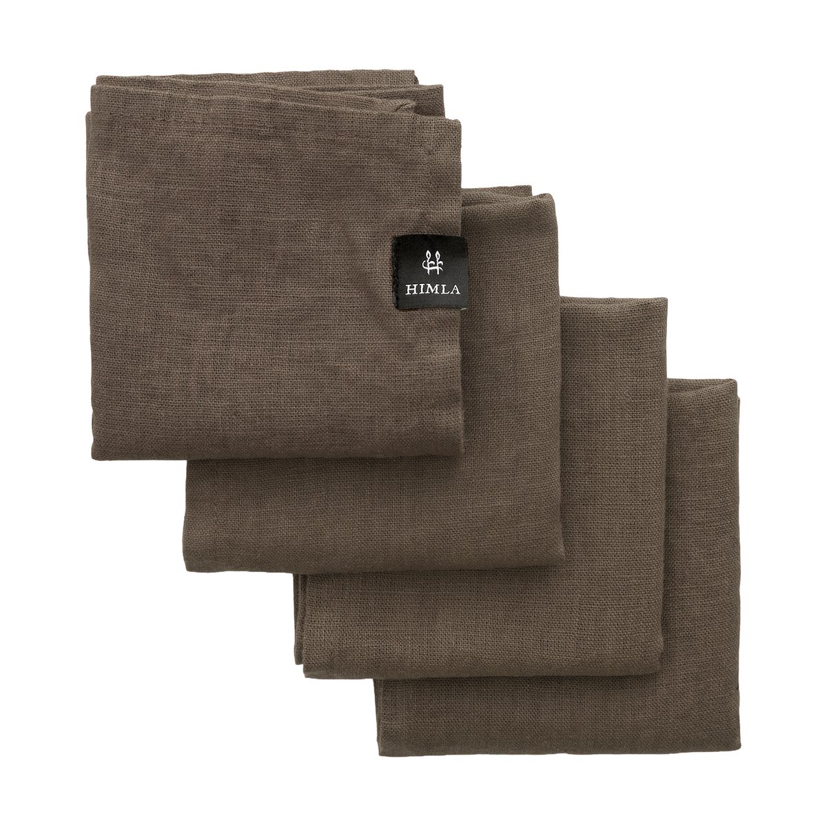 Himla Serviette Sunshine lot de 4 Coffee | Design Scandinave | Serviettes en lin & en coton | Marron