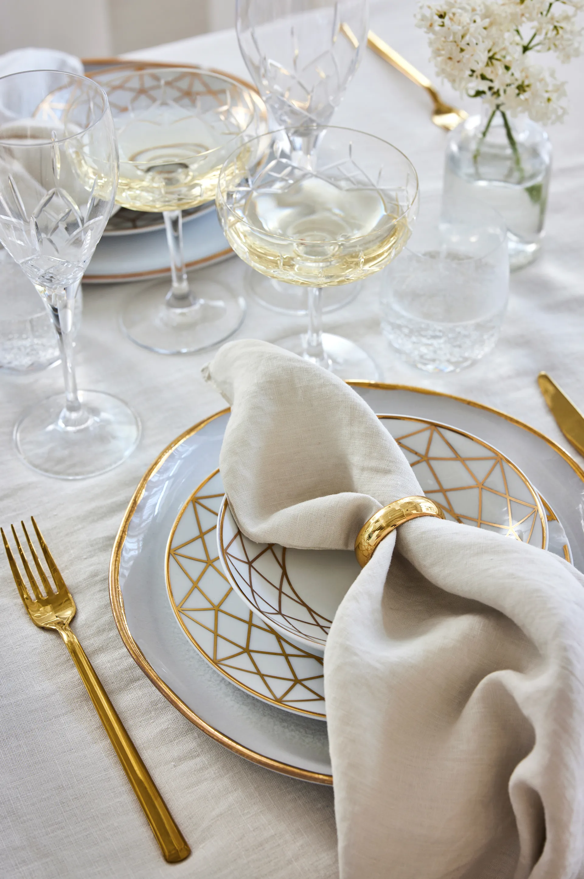 Serviette Sunshine lot de 4, Fog (beige) Himla