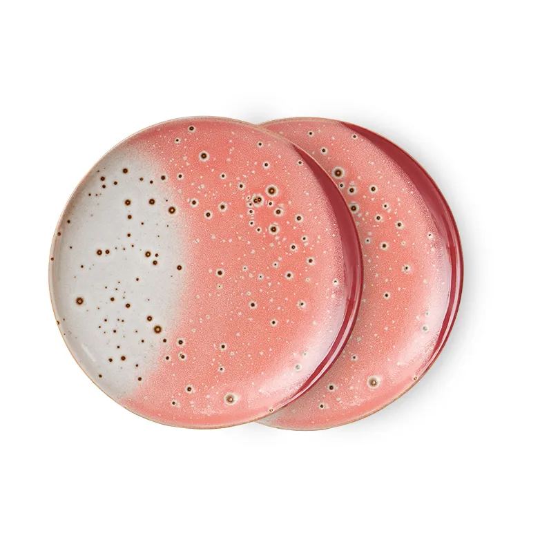 Assiette 70's Ø 17,5 cm 2 pièces, Lychee HKliving