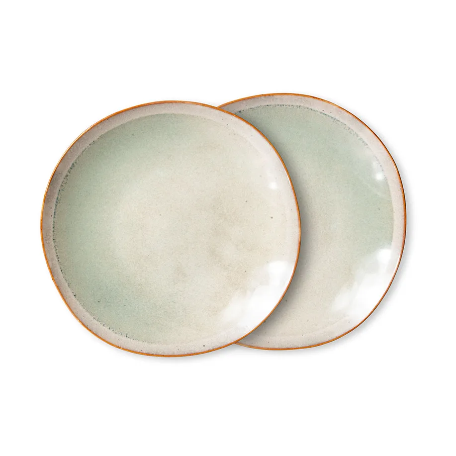 Assiette 70's 22cm lot de 2, Mist HKliving