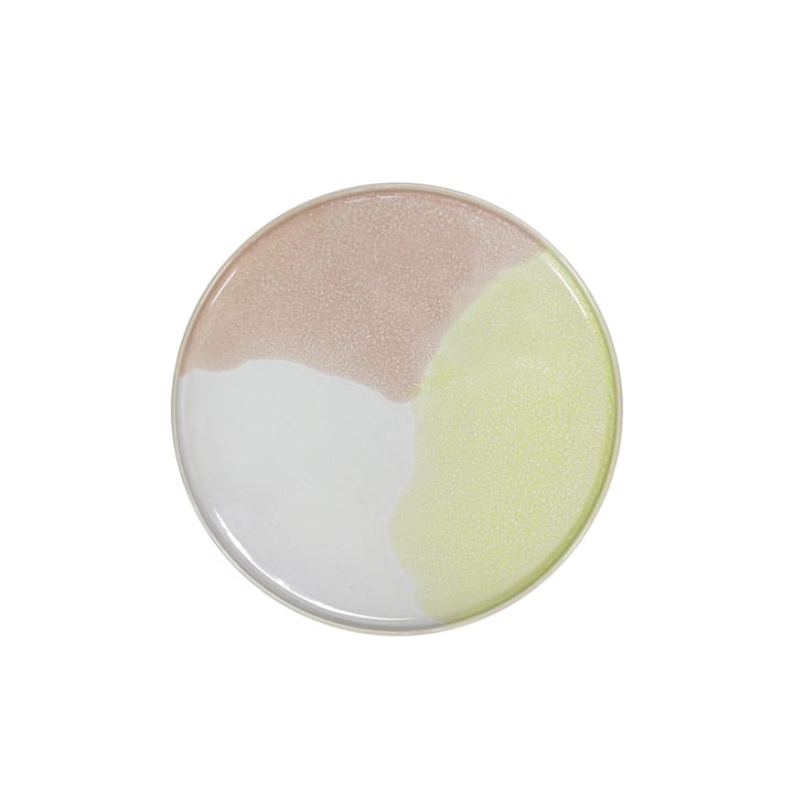Assiette Gallery ceramics ronde - rose/ jaune - HKliving