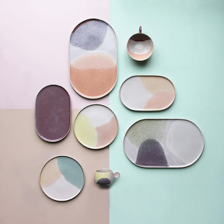 Assiette ovale Gallery ceramics, vert/ lilas HKliving