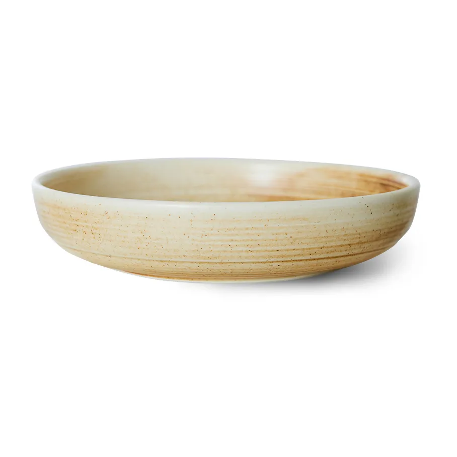 Assiette profonde Home Chef large Ø21,5 cm, Rustic cream-brown HKliving