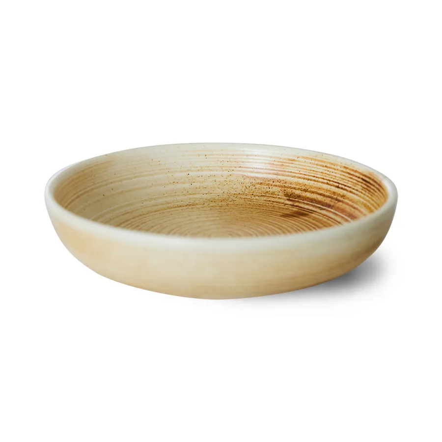 Assiette profonde Home Chef large Ø21,5 cm, Rustic cream-brown HKliving