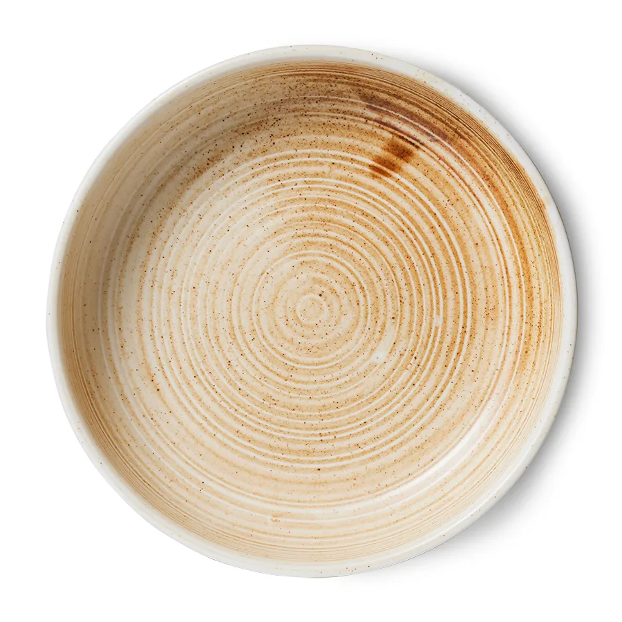 Assiette profonde Home Chef large Ø21,5 cm, Rustic cream-brown HKliving