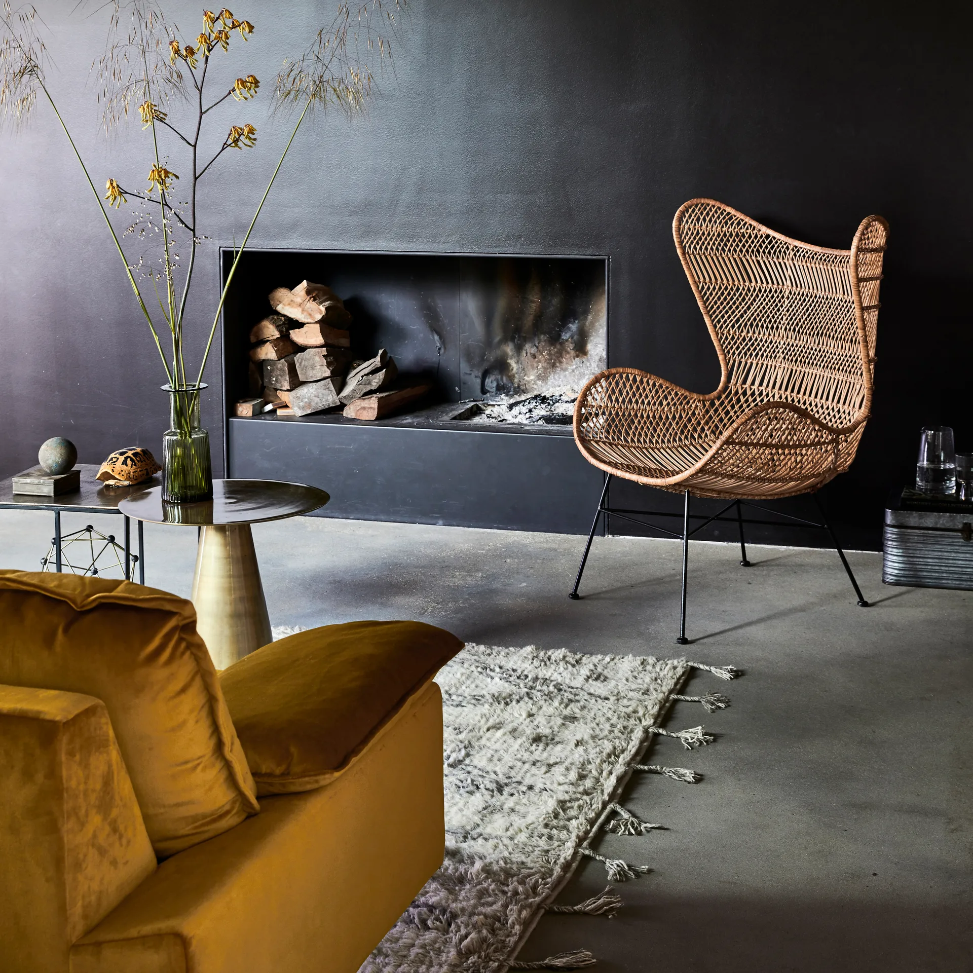 Canapé 3 places Retro, ochra (jaune) HKliving