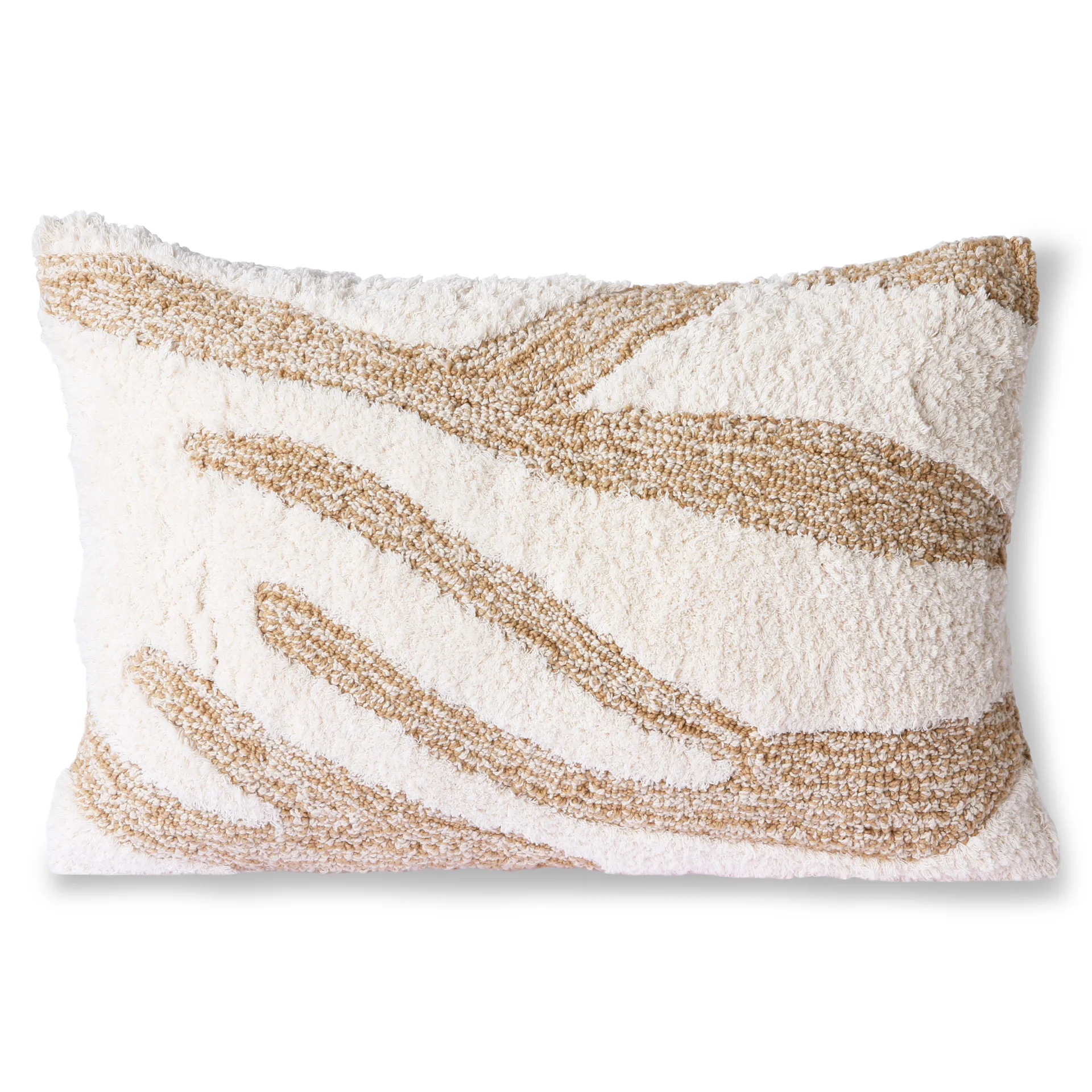 Coussin Fluffy 35x55 cm, Blanc-beige HKliving