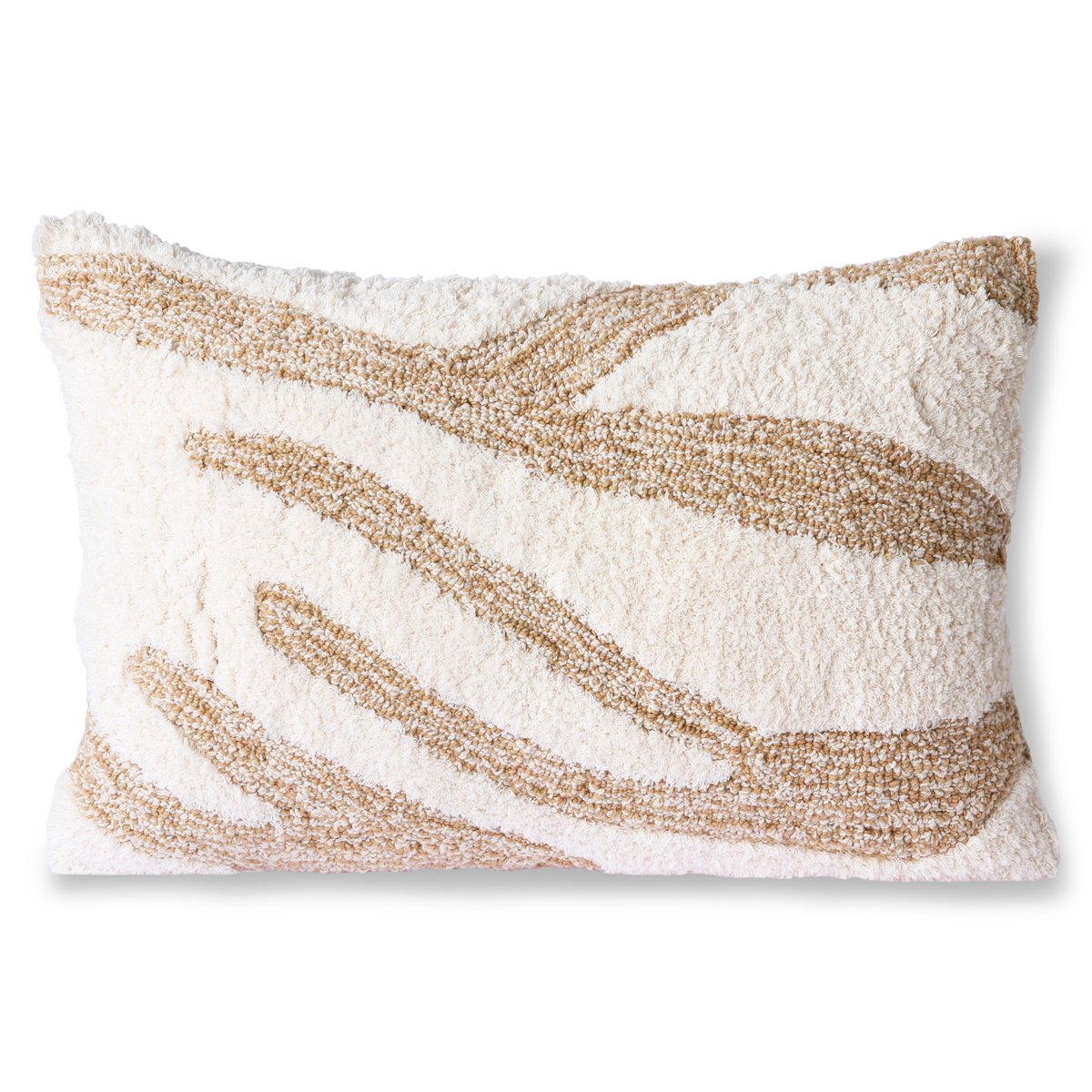 HKliving Coussin Fluffy 35x55 cm Blanc-beige | Design Scandinave | Coussins | Beige