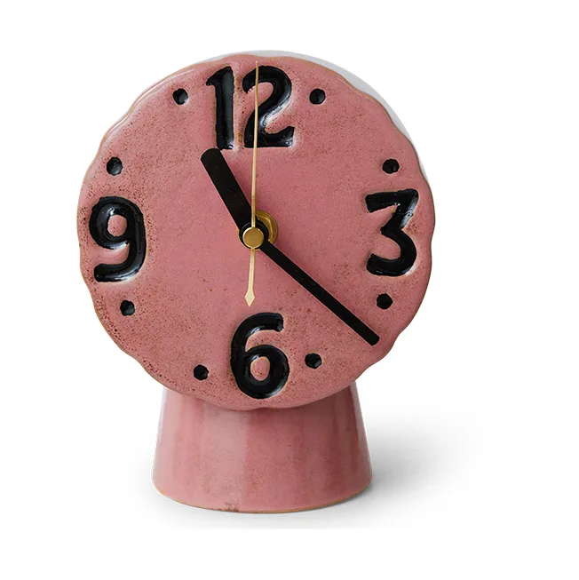 Horloge en céramique rétro 16,2 cm, Pink HKliving