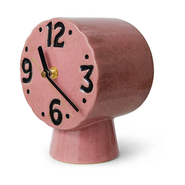 Horloge en céramique rétro 16,2 cm, Pink HKliving