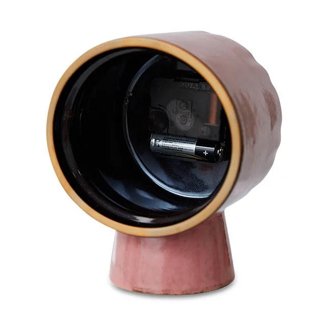 Horloge en céramique rétro 16,2 cm, Pink HKliving