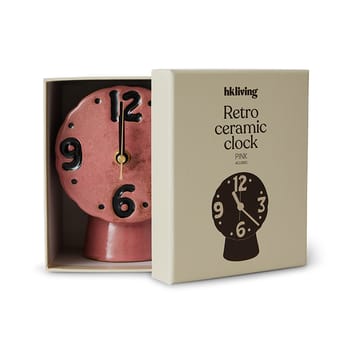 Horloge en céramique rétro 16,2 cm - Pink - HKliving