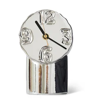 Horloge en céramique rétro 17,5 cm - Chrome - HKliving