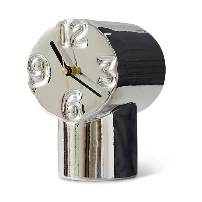Horloge en céramique rétro 17,5 cm, Chrome HKliving