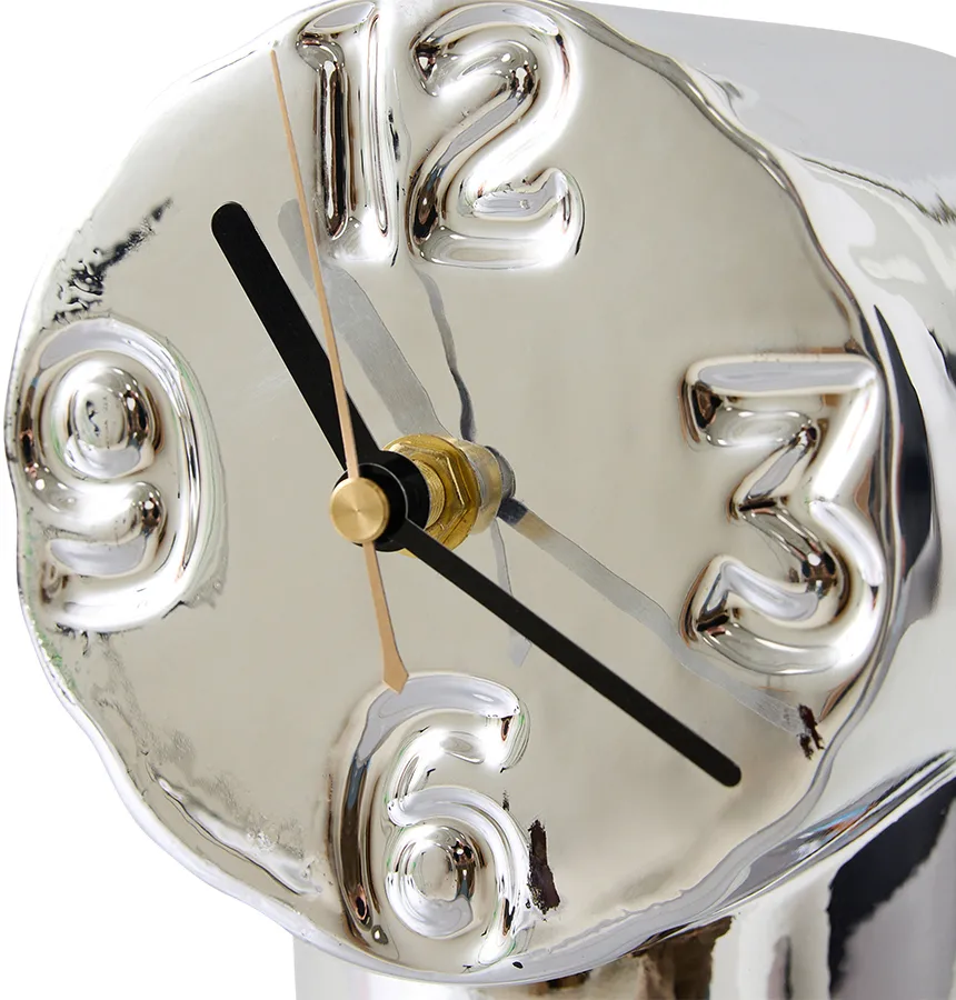 Horloge en céramique rétro 17,5 cm, Chrome HKliving