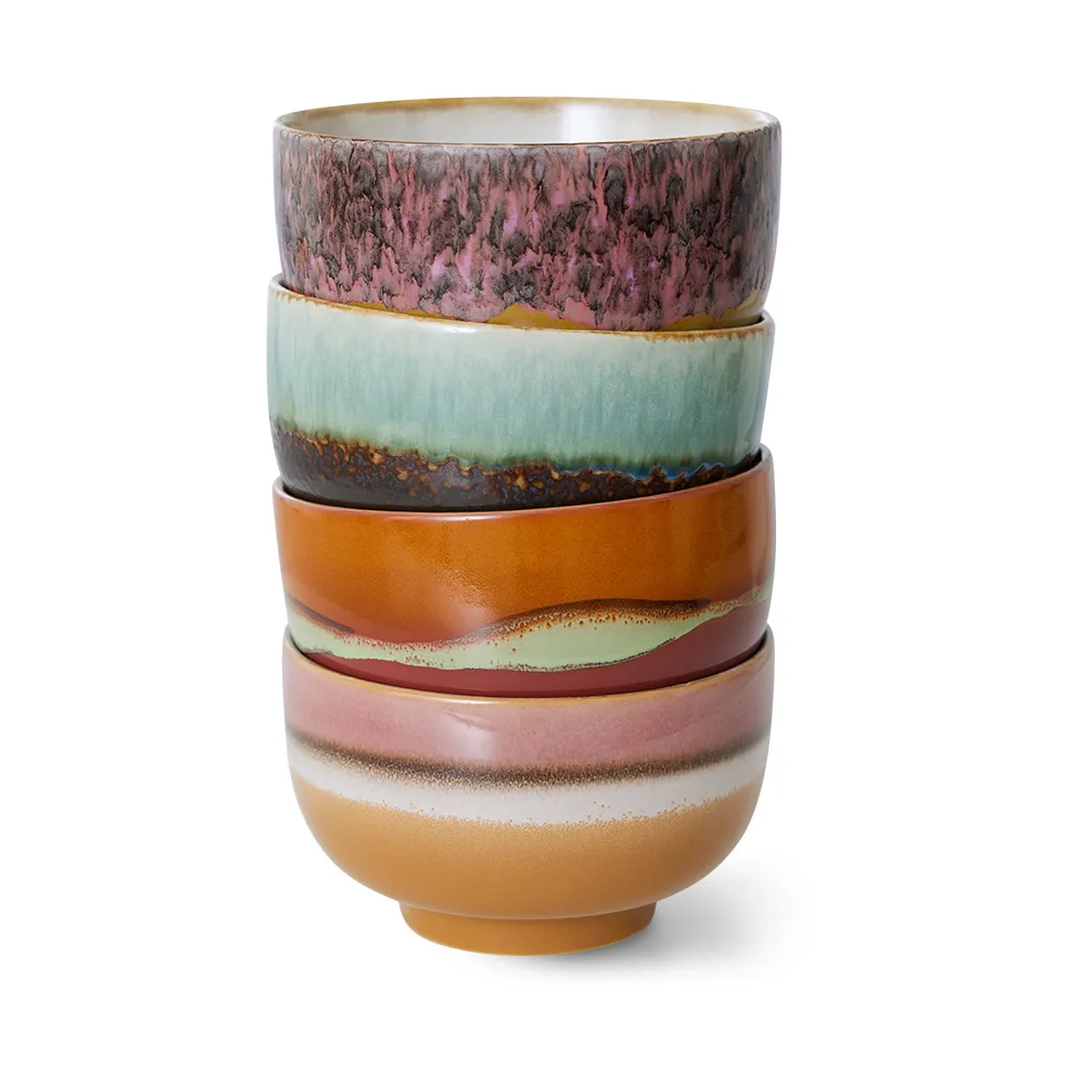 Lot de 4 bols 70's Ø13,5 cm, Geyser HKliving