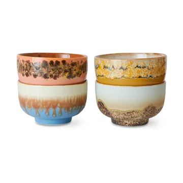 Lot de 4 bols 70's Ø13,5 cm - Seabreeze - HKliving
