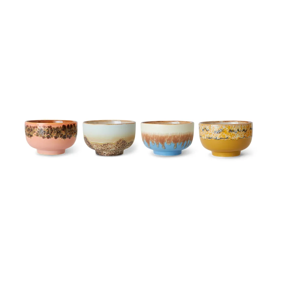 Lot de 4 bols 70's Ø13,5 cm, Seabreeze HKliving