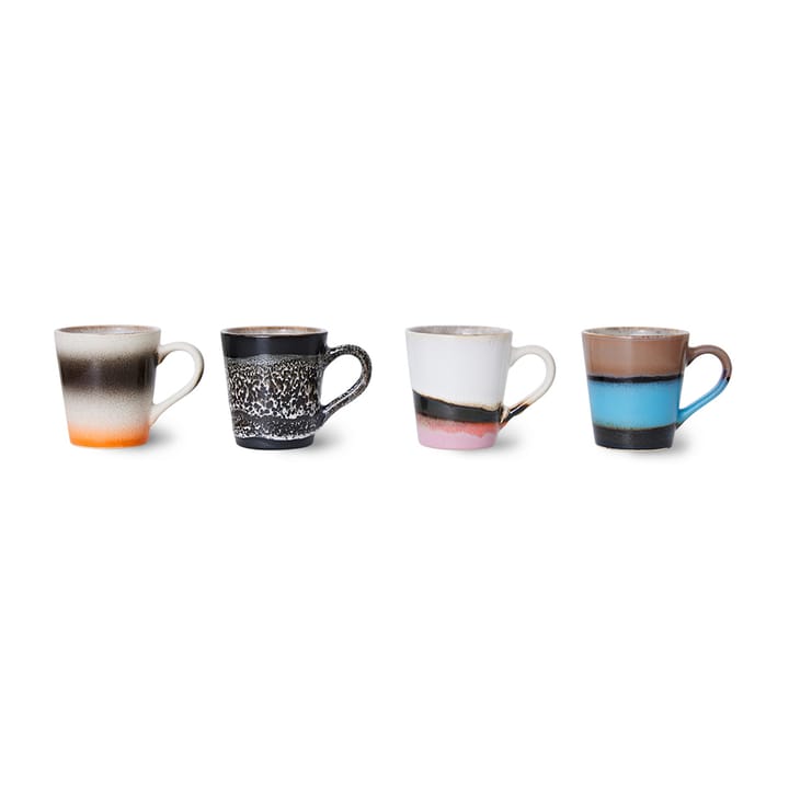 Lot de 4 tasses à espresso 70's - Funky - HKliving