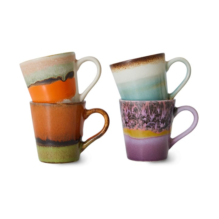 Lot de 4 tasses à espresso 70's - Retro - HKliving