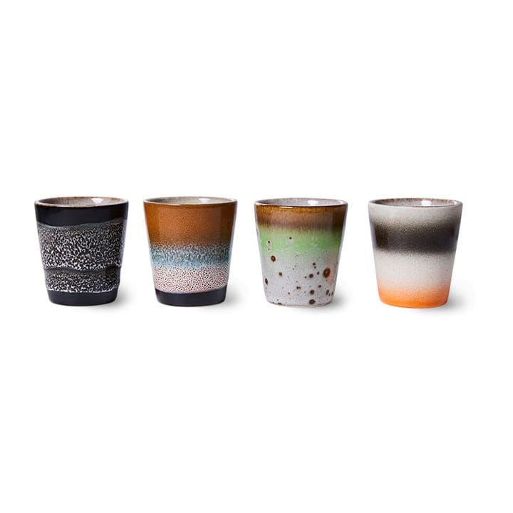 Lot de 4 tasses ristretto 70's - Good vibes - HKliving