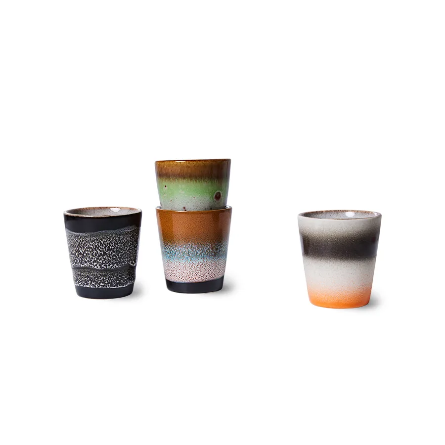 Lot de 4 tasses ristretto 70's, Good vibes HKliving