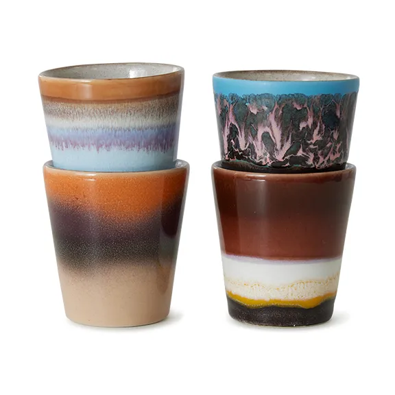 Lot de 4 tasses ristretto 70's, Solar HKliving