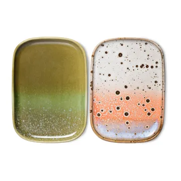 Petit plateau 70's lot de 2 - Asteroids / Grass - HKliving