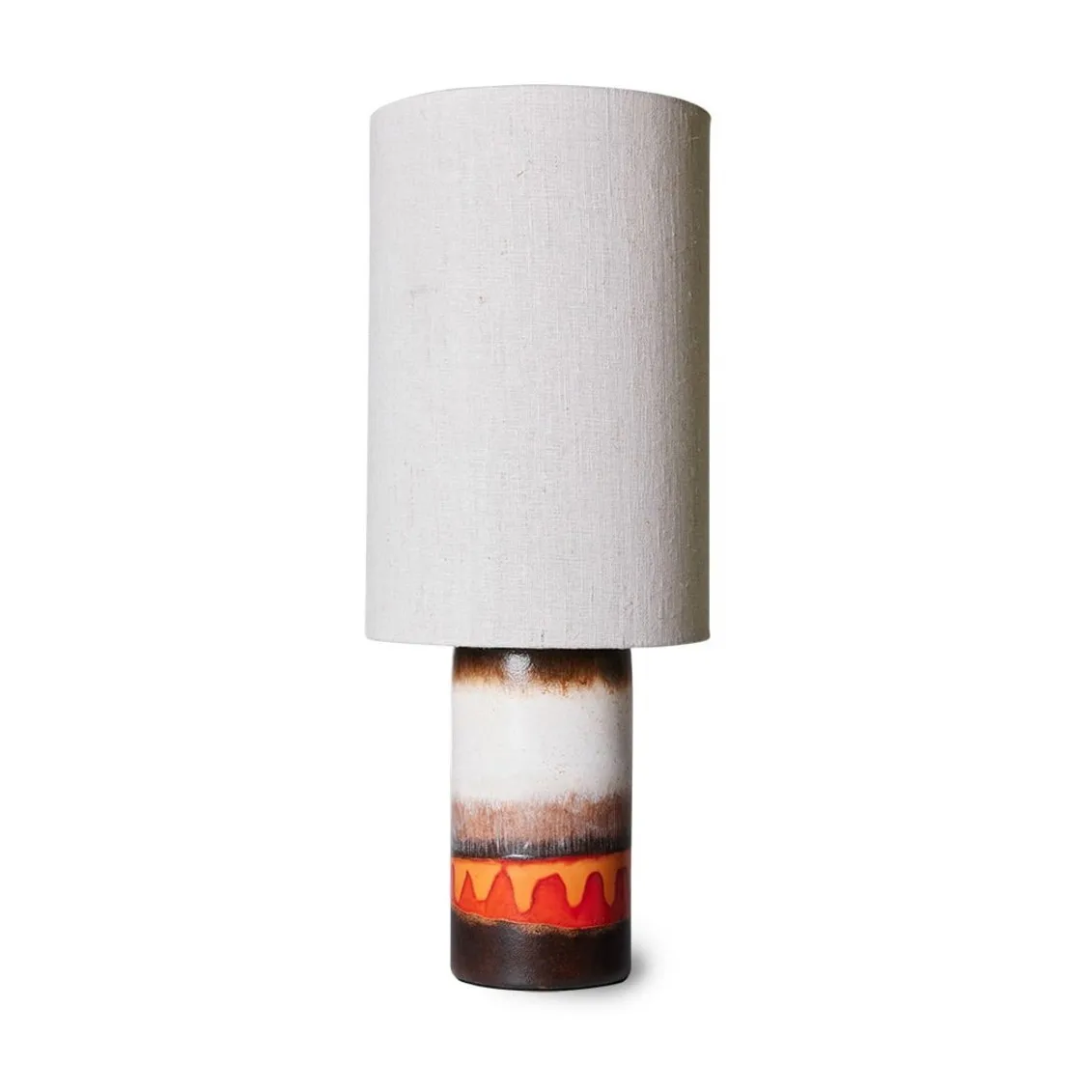 Pied de lampe en grès vitrifié Retro, Brown, cream, red/orange HKliving